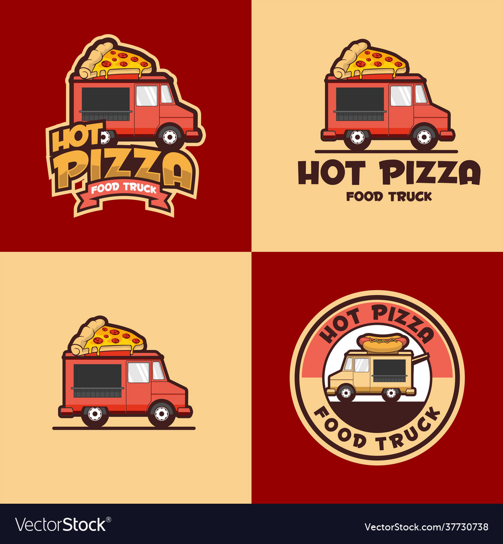 Hot pizza logo template Royalty Free Vector Image