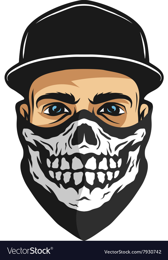 Download A guy in a bandana with a skull pattern Royalty Free Vector