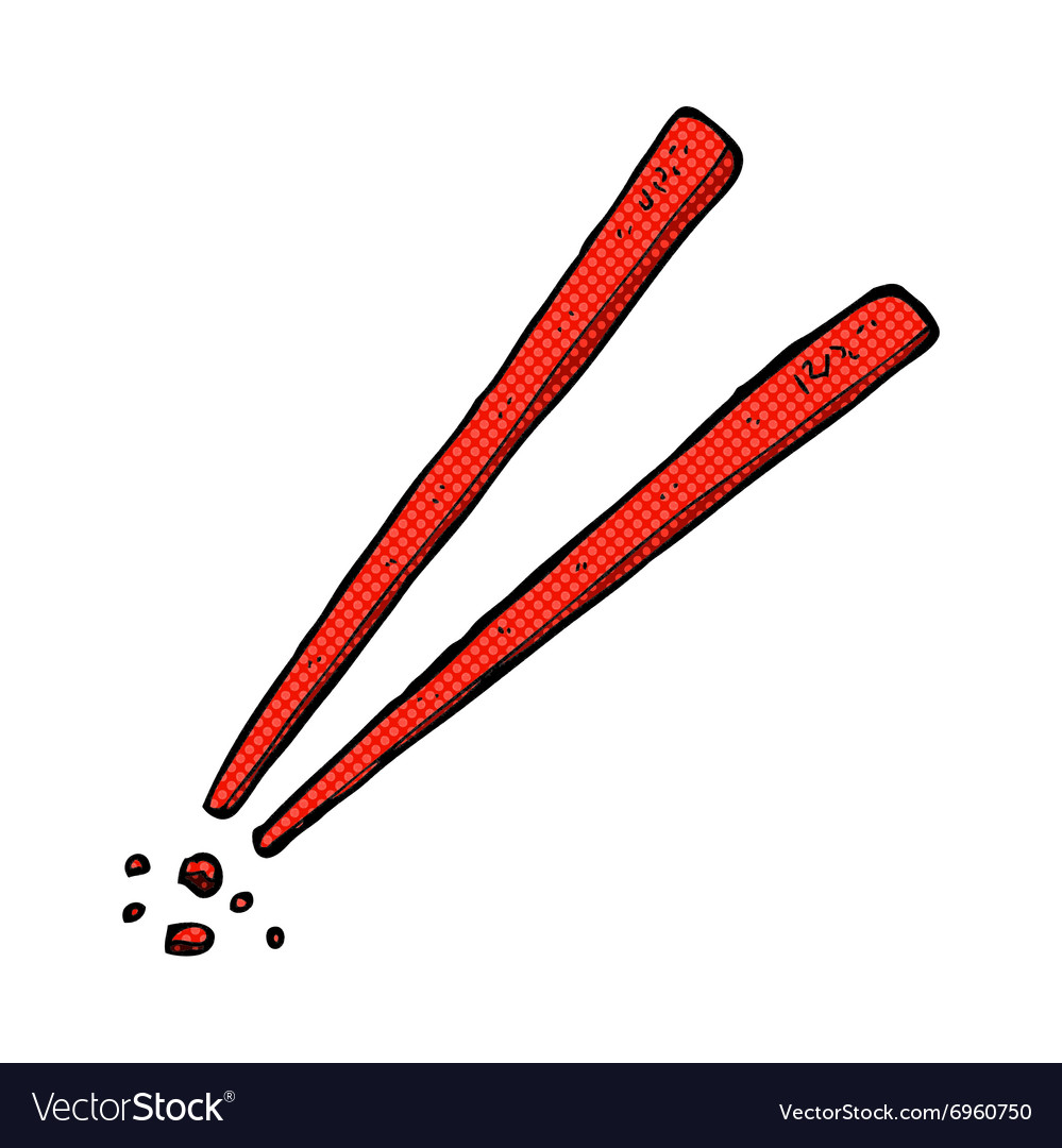 Comic cartoon chopsticks Royalty Free Vector Image