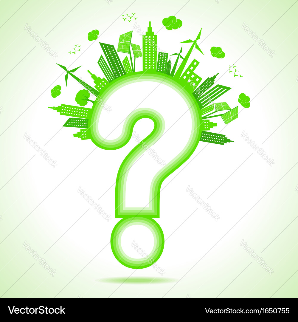 Ecology concept with question mark Royalty Free Vector Image