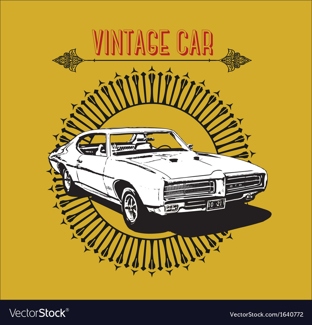 Retro poster vintage car Royalty Free Vector Image