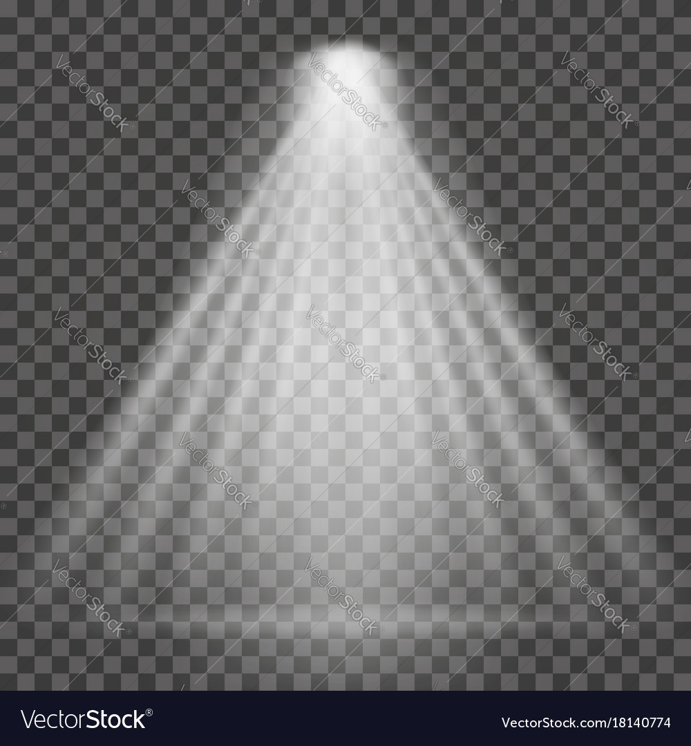 Light beam on transparent background bright Vector Image