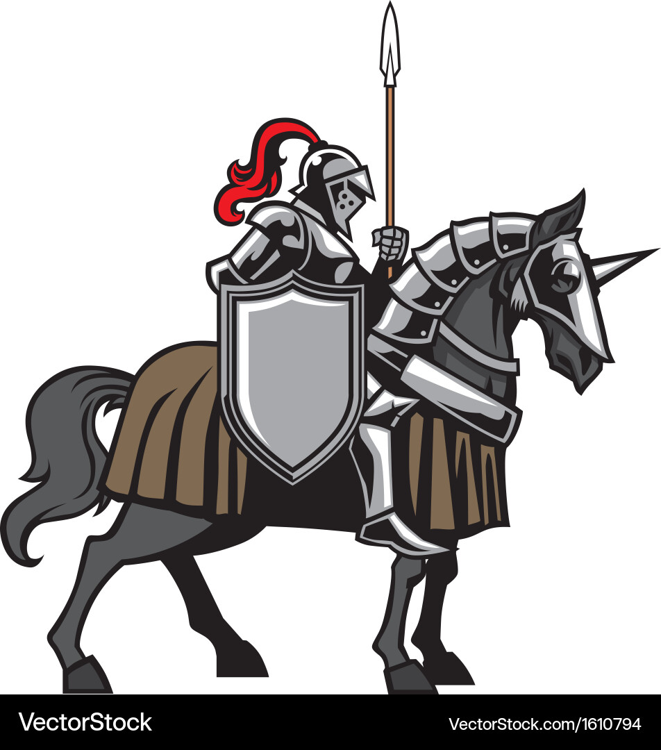 Knight with armored horse Royalty Free Vector Image