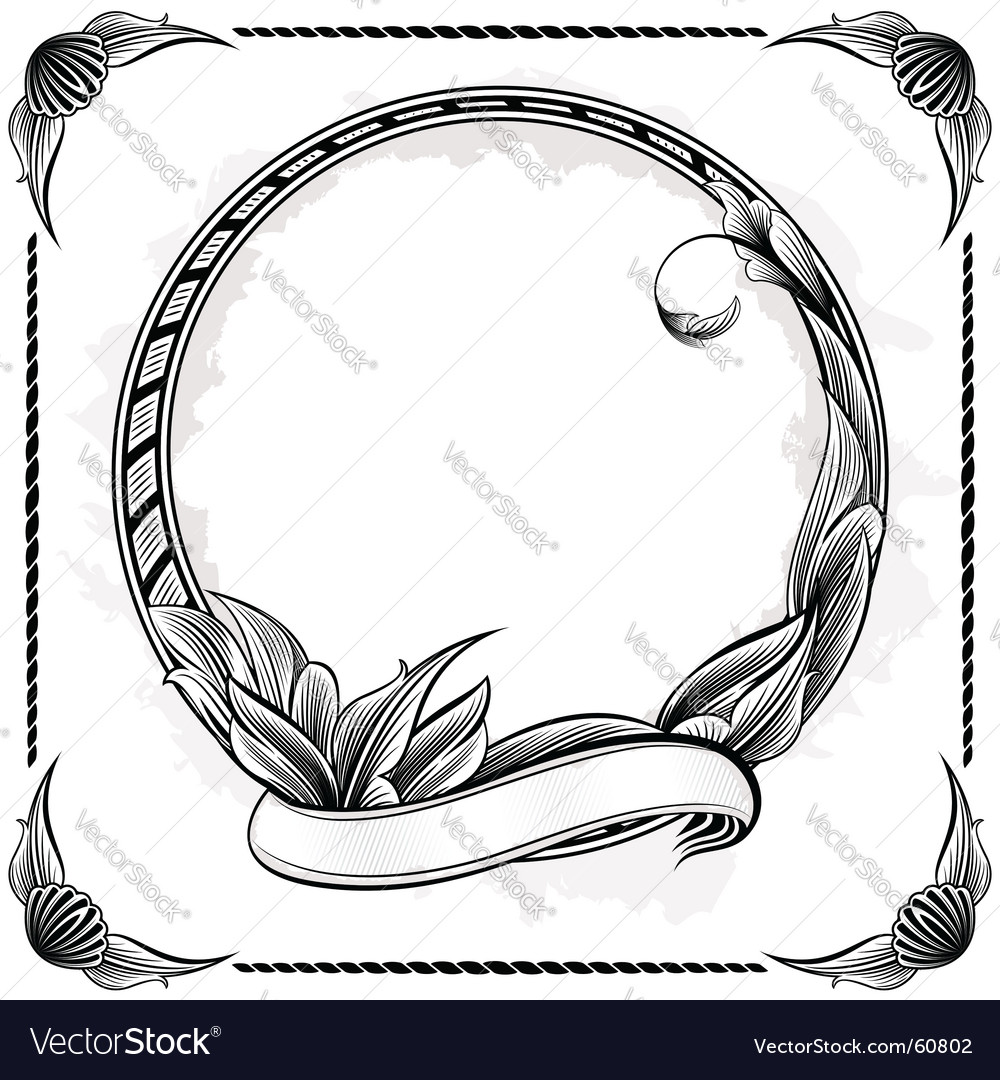 Download Vintage circle frame Royalty Free Vector Image