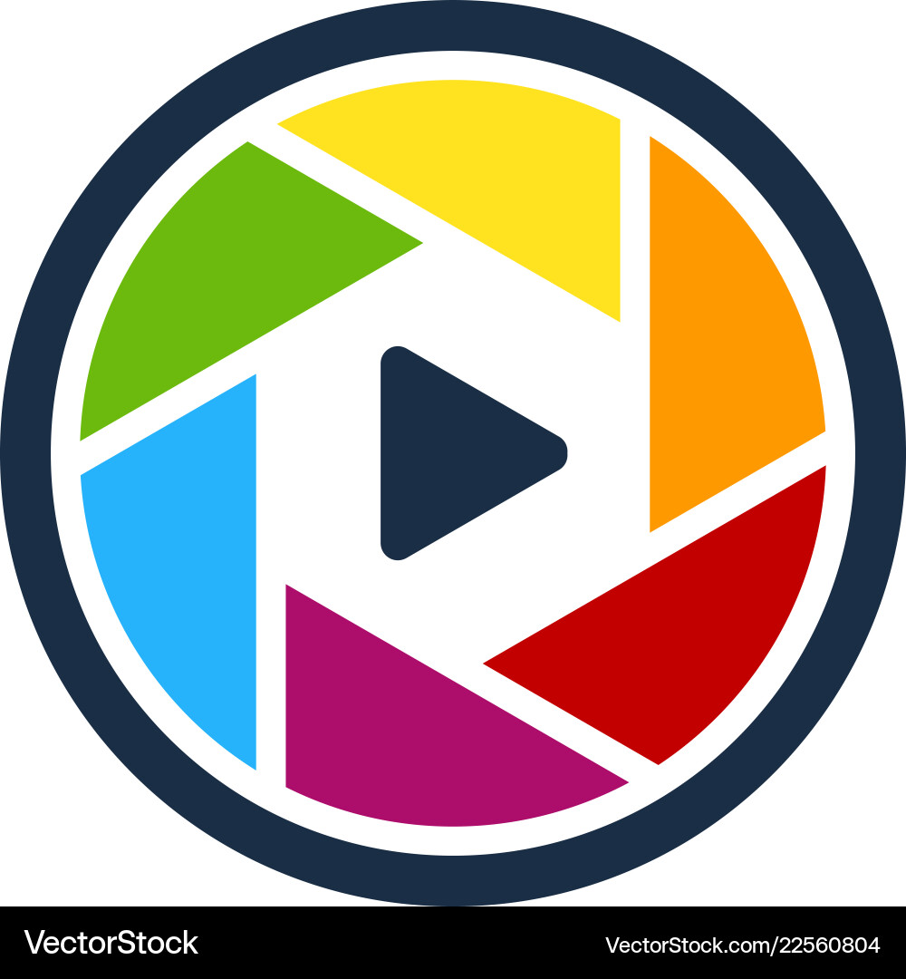 Video camera logo icon design Royalty Free Vector Image