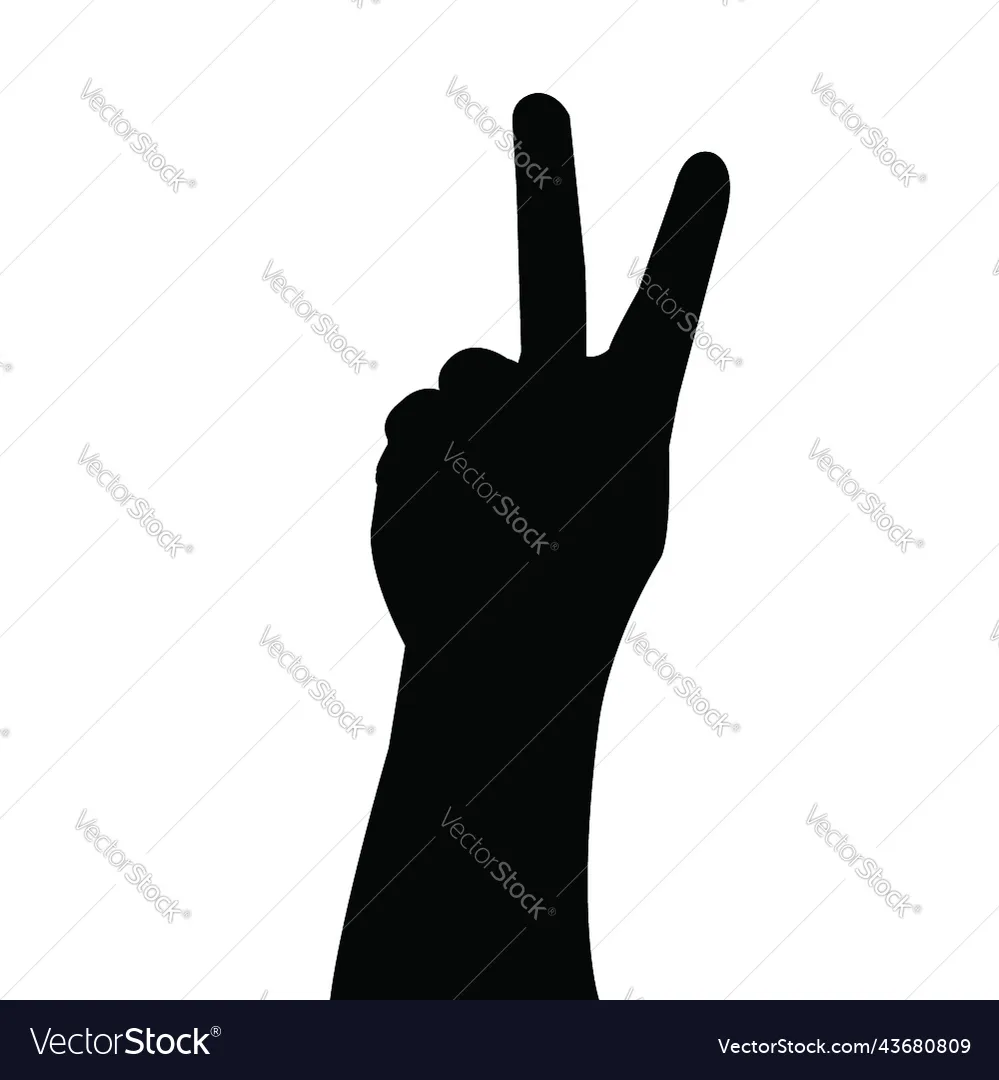 Peace sign two fingers up clip art vector image