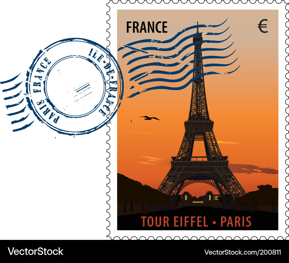Postmark stamp France Royalty Free Vector Image