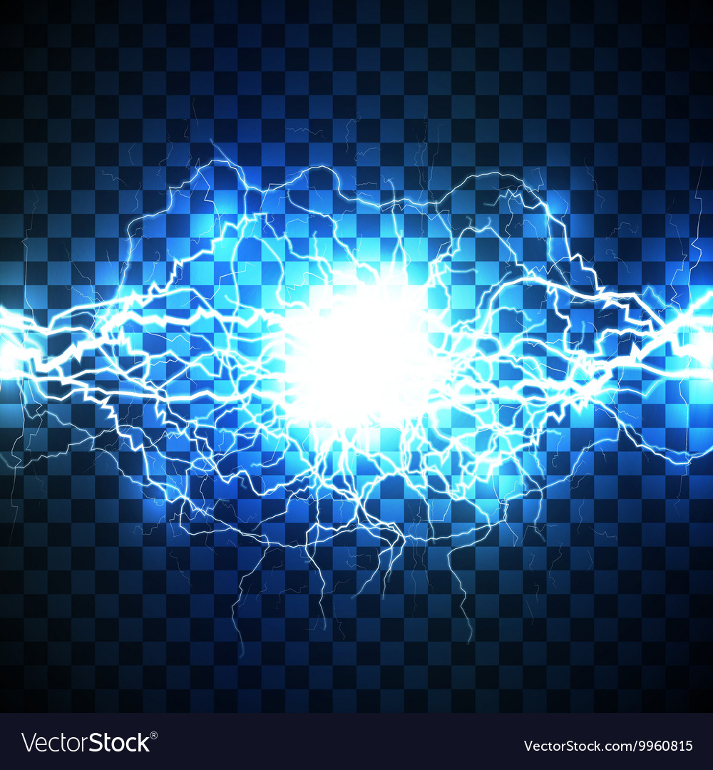 Realistic Lightning Bolt On Blue Background Vector Image Realistic Lightning Bolt On Blue Background Vector Image