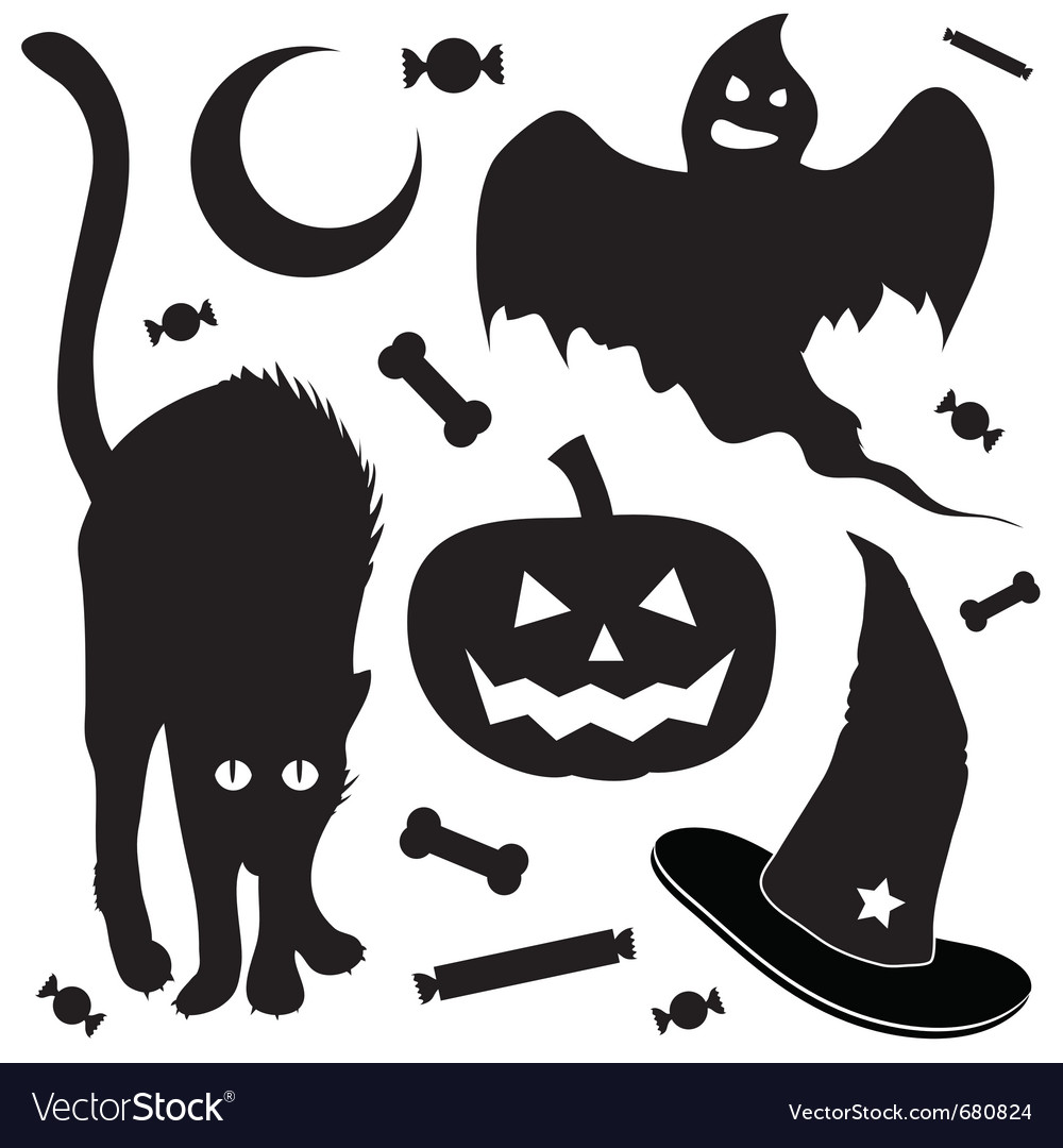 Download Halloween silhouettes Royalty Free Vector Image
