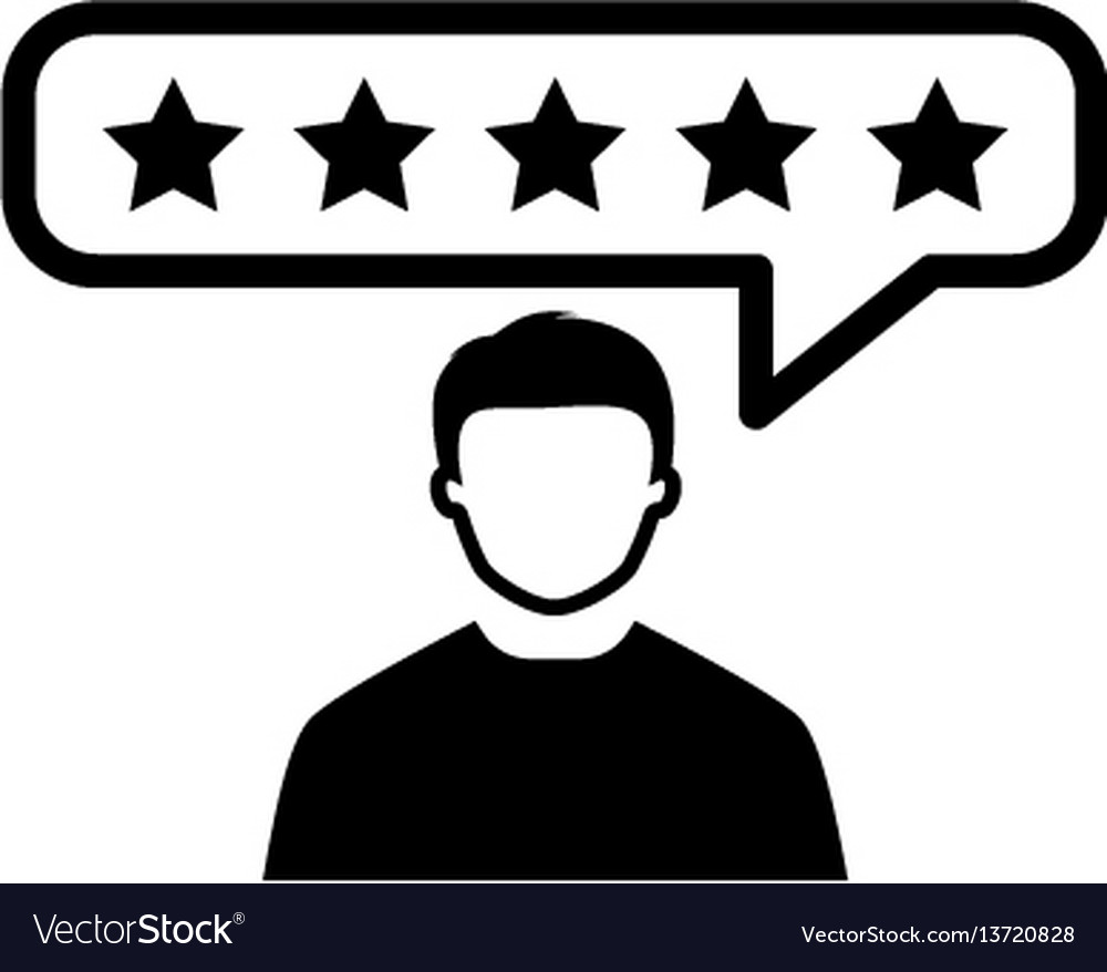 Customer reviews icon flat design Royalty Free Vector Image