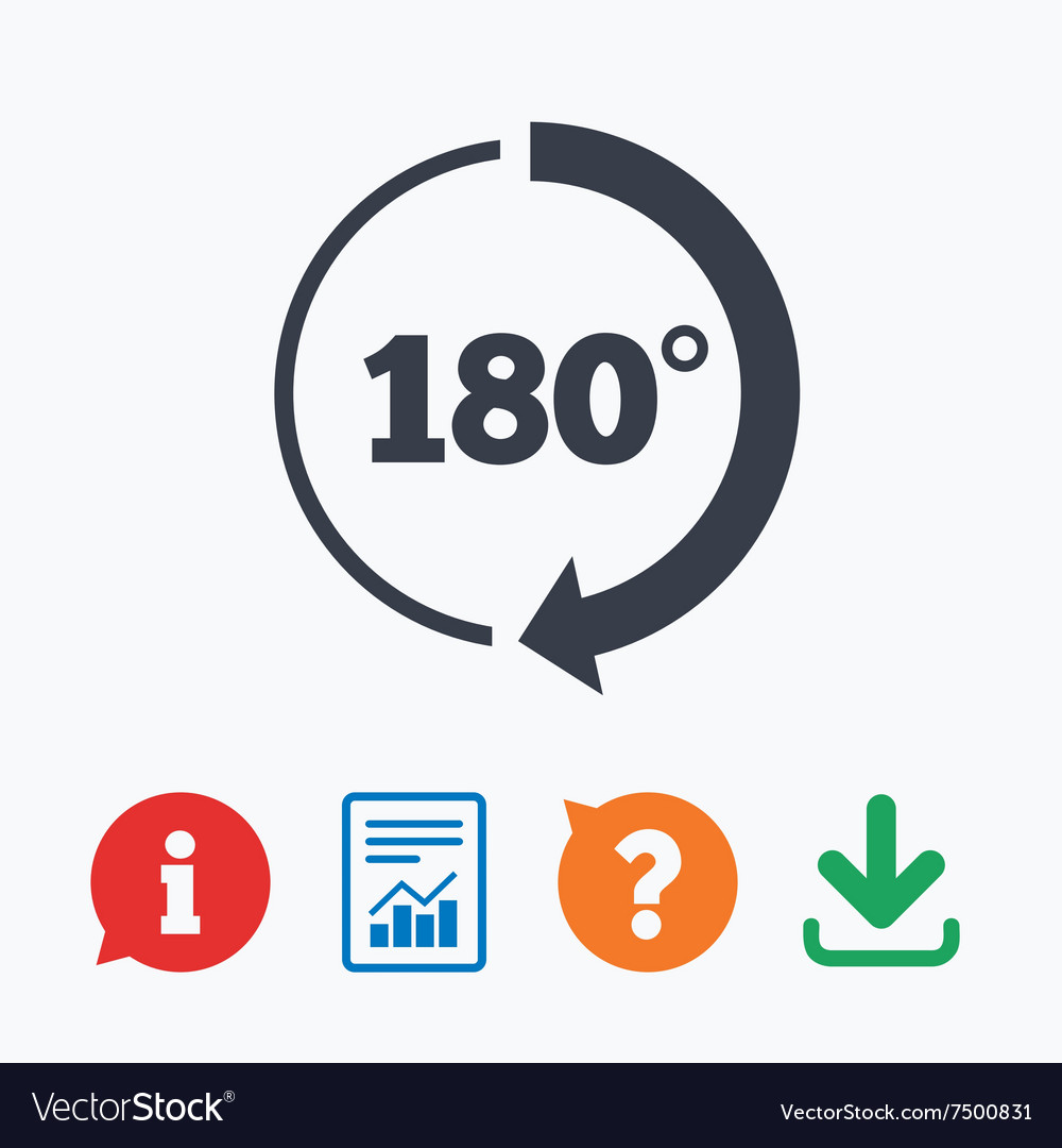 Angle 180 degrees sign icon Geometry math symbol Vector Image