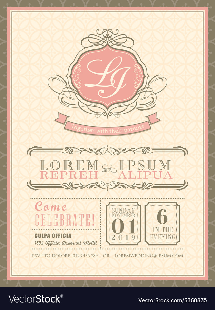 Vintage Frame Wedding Invitations 9