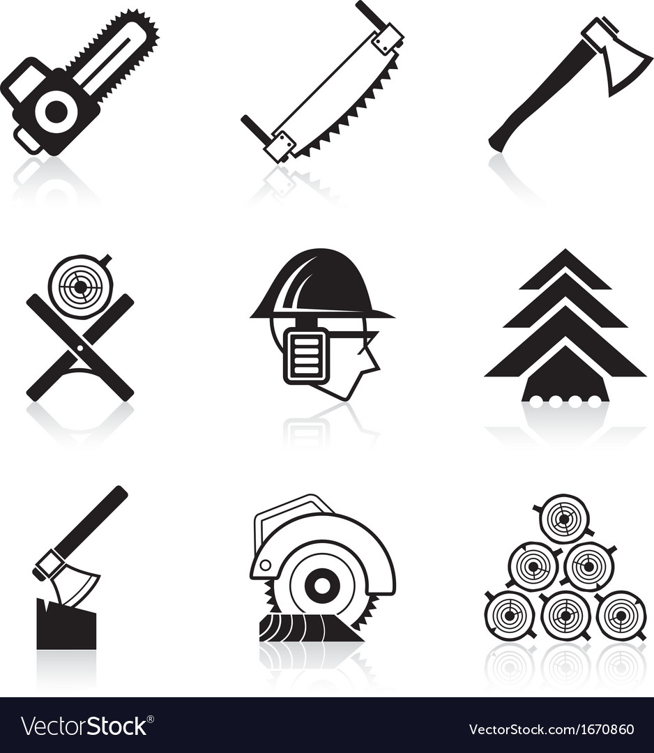 Woodworking Icon Set Vector Image Woodworking Icon Set Vector Image