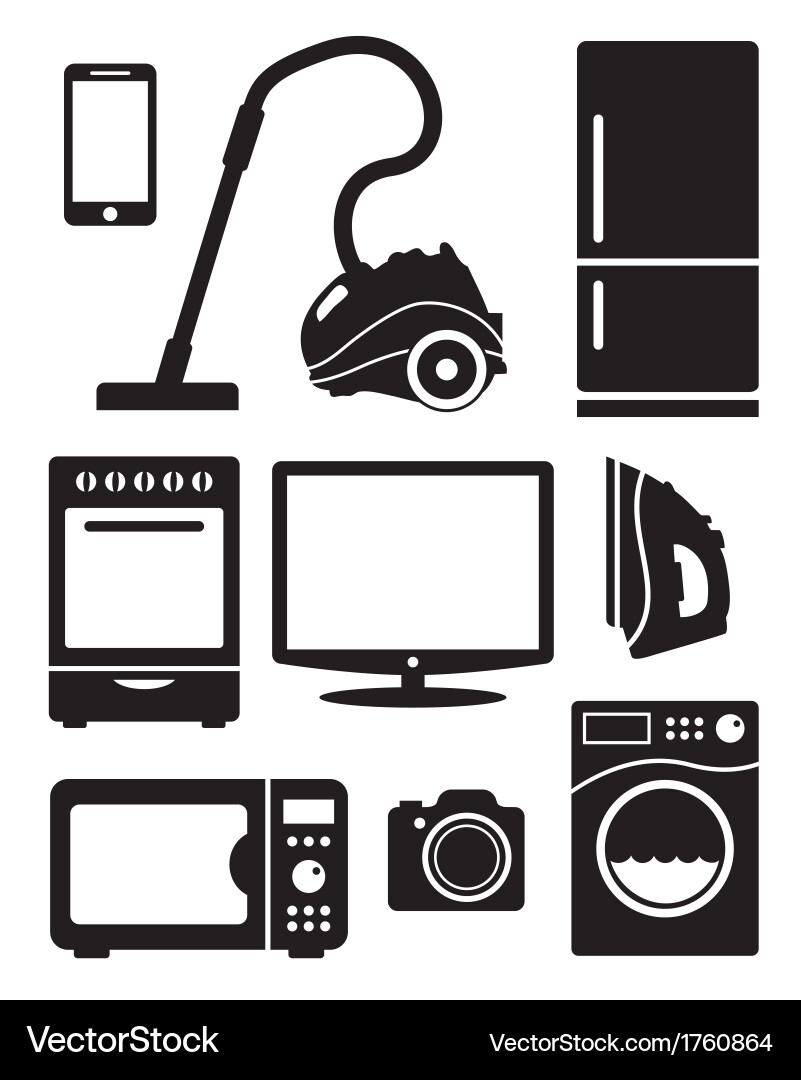 electronics home vector appliances electronics and Home Vector icons Free Royalty