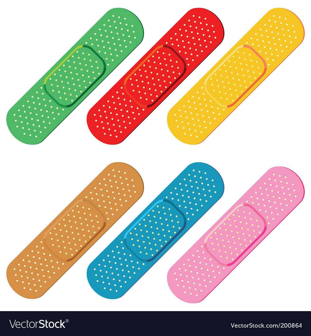 Band aids set Royalty Free Vector Image - VectorStock