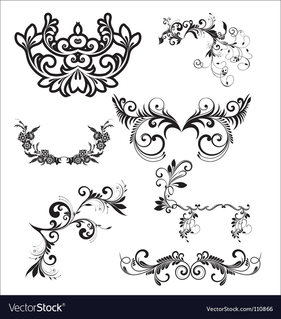 Download Floral elements Royalty Free Vector Image - VectorStock