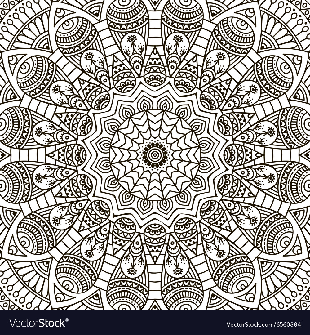mandala coloring page royalty free vector image for Sacred Geometry Coloring Pages Intricate Coloring Pages at