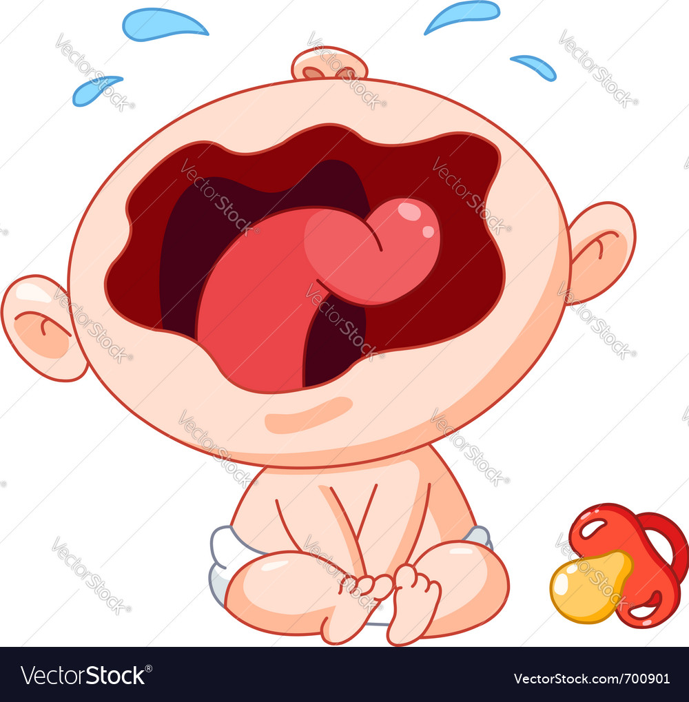 Crying baby Royalty Free Vector Image - VectorStock