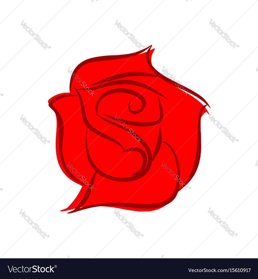 Red Rose Isolated Flower On White Background Vector Image Red Rose Isolated Flower On White Background Vector Image