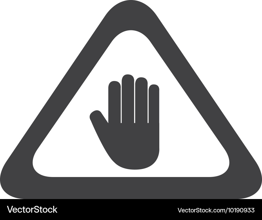 Hand sign precaution icon graphic Royalty Free Vector Image VectorStock