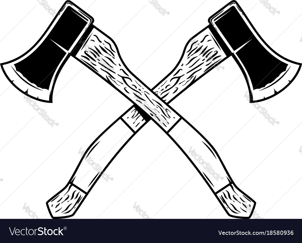 Crossed axes isolated on white background Vector Image