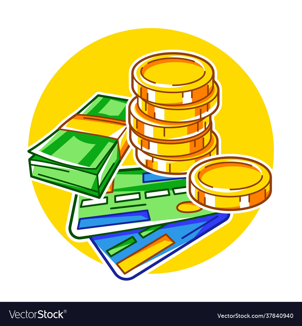Banking with money items business Royalty Free Vector Image