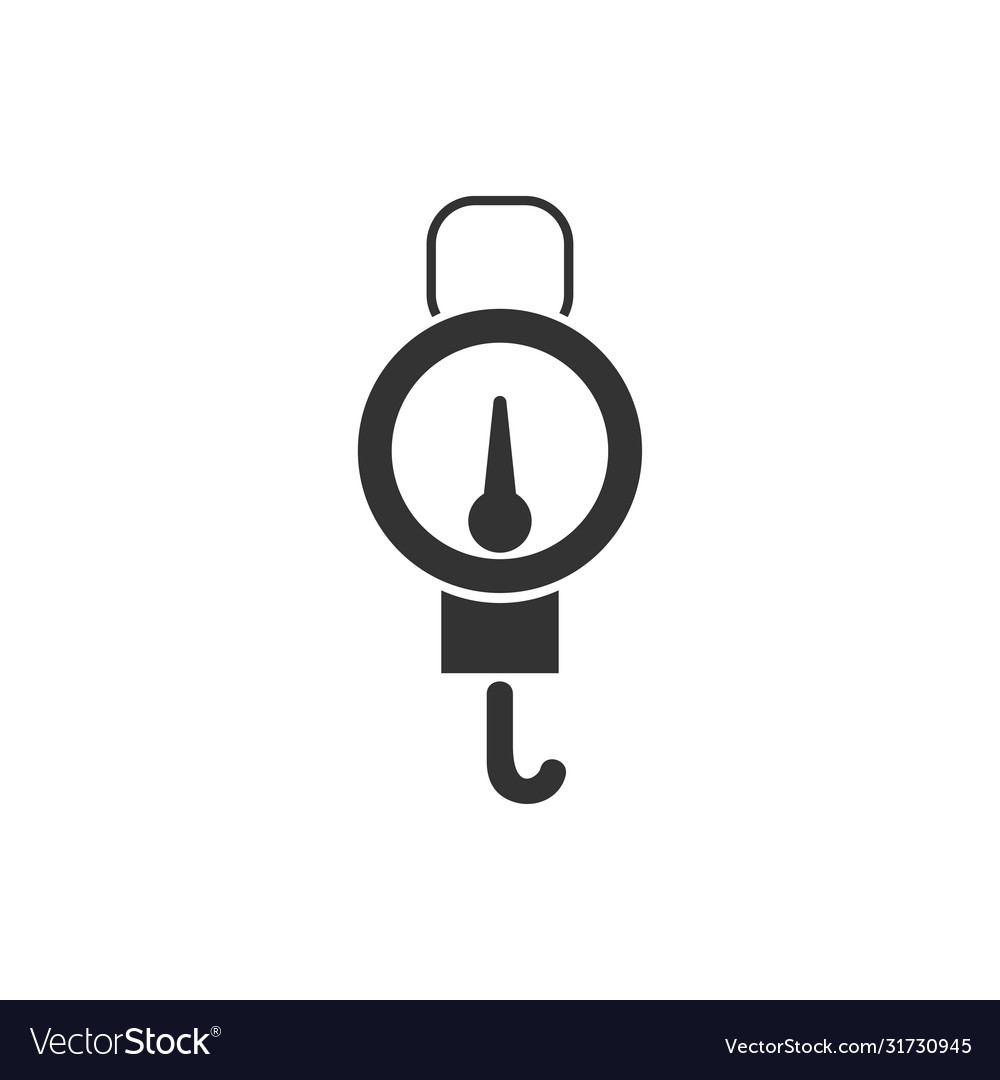 Spring scale icon flat Royalty Free Vector Image
