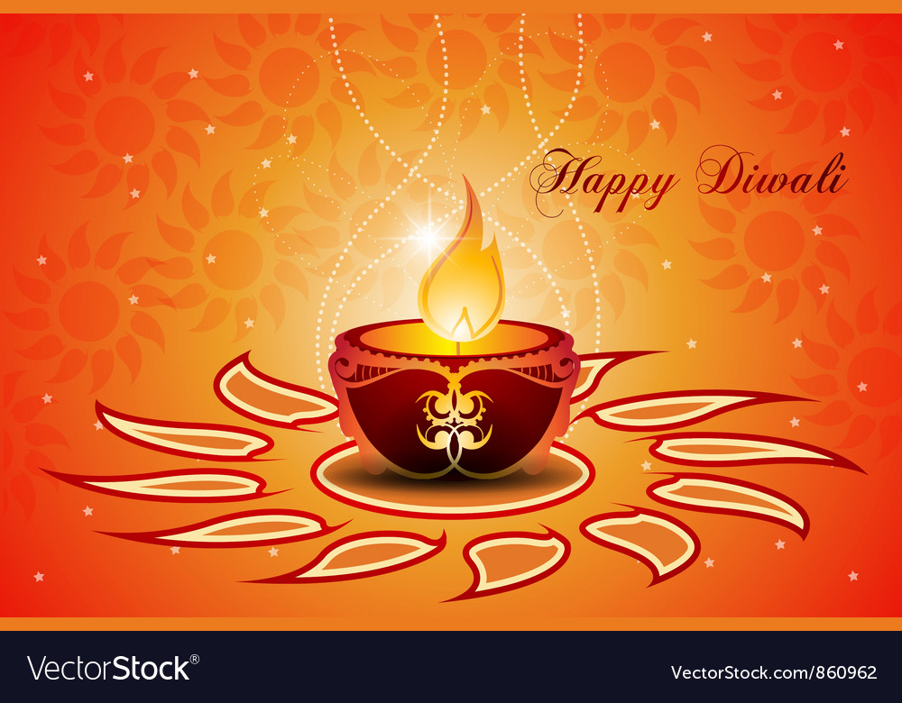 Diwali greeting card Royalty Free Vector Image