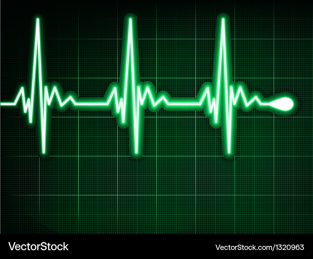 Green heart beat Ekg graph EPS 8 Royalty Free Vector Image