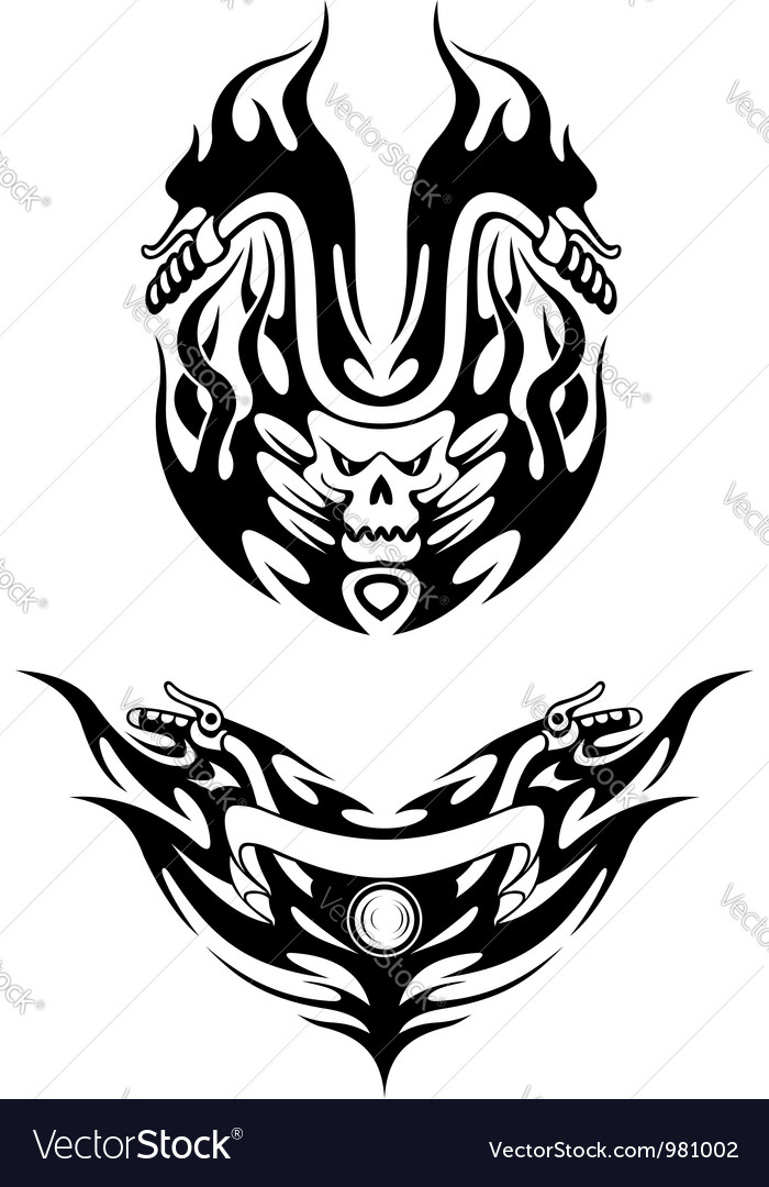 two bike tattoos in tribal style royalty free vector image two bike tattoos in tribal style royalty free vector image