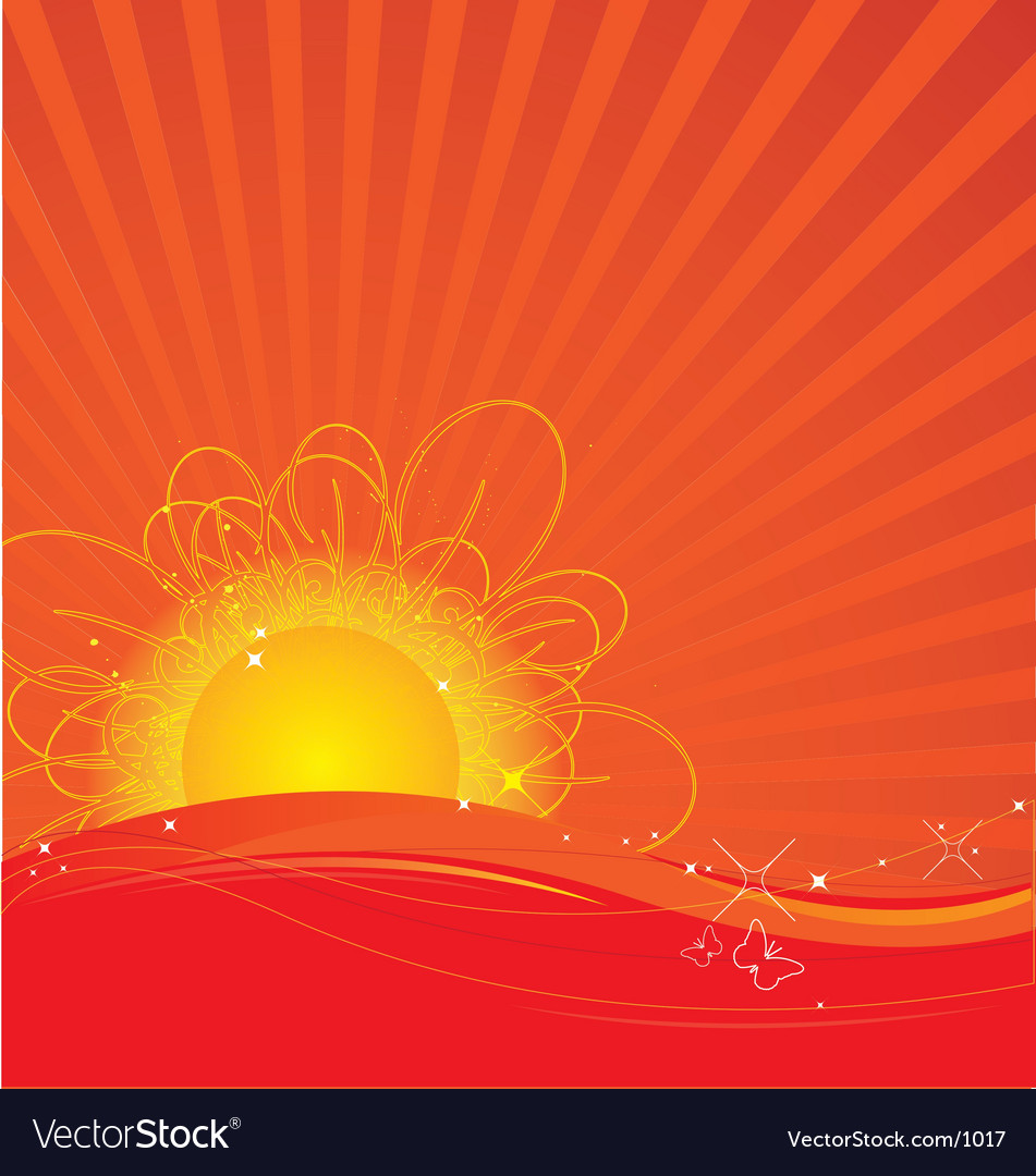 Rising sun Royalty Free Vector Image - VectorStock