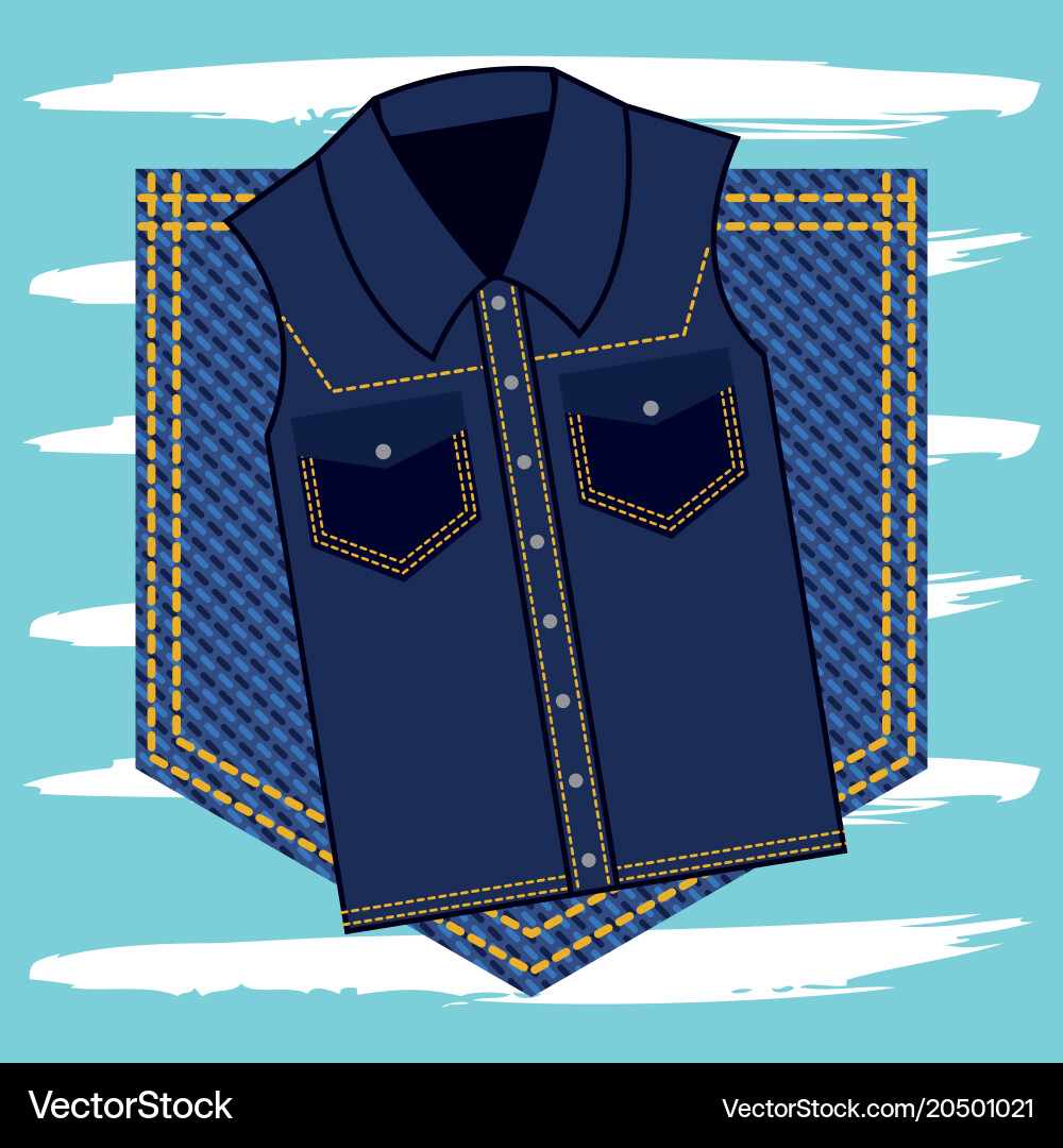Embroidery patch denim Royalty Free Vector Image