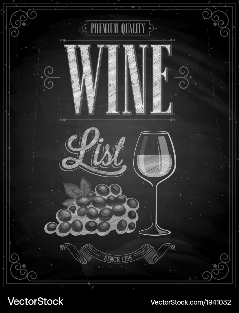 Wine chalk Royalty Free Vector Image VectorStock