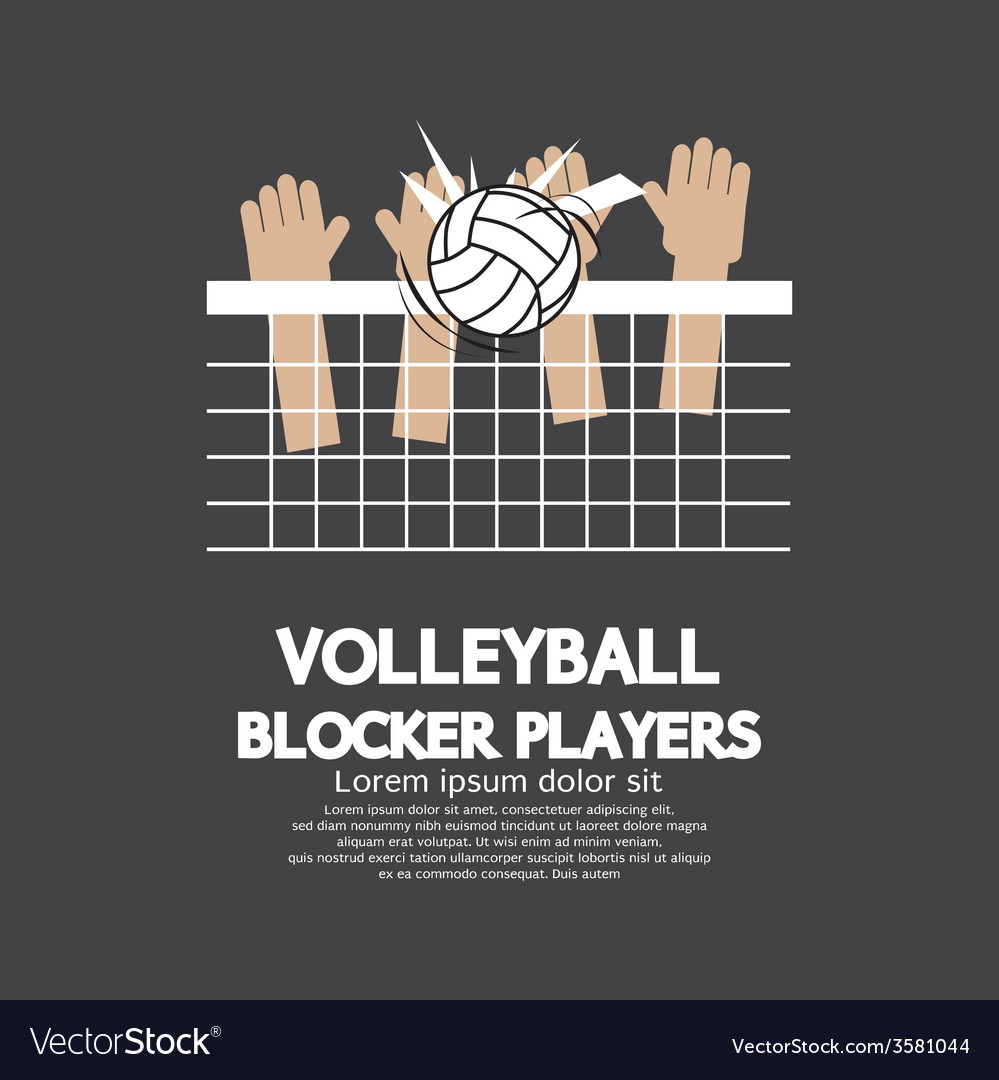 Volleyball Block Players Sports Graphic Royalty Free Vector