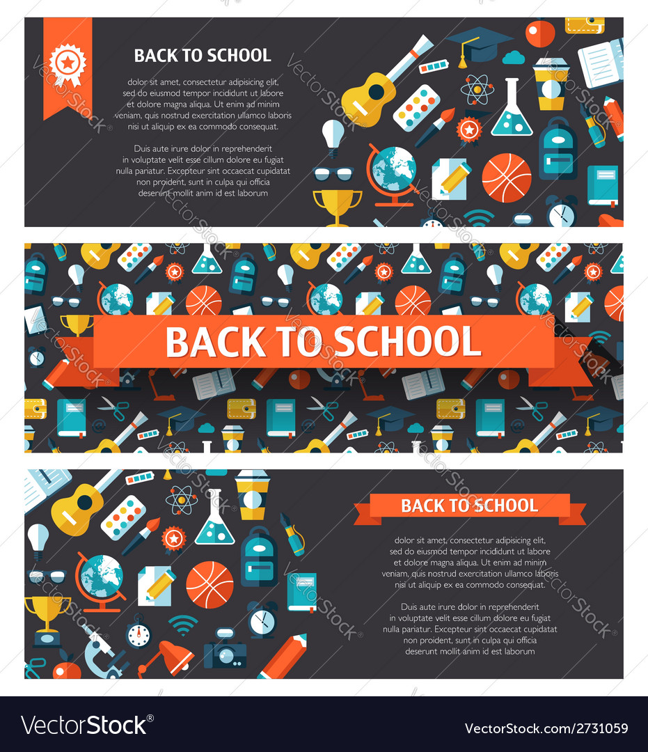 school flat design flyer templates royalty free vector image flyer flat design
