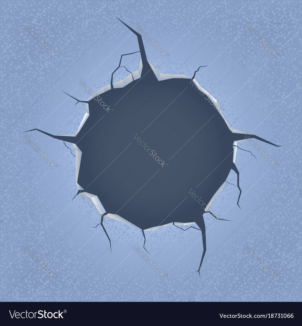 Download Ice hole with cracks Royalty Free Vector Image