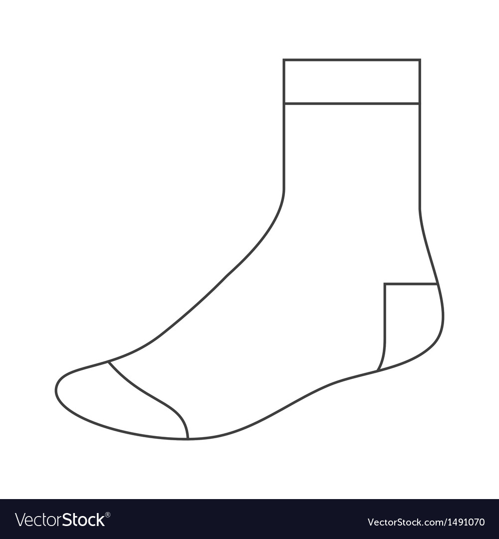 Sock template Royalty Free Vector Image - VectorStock