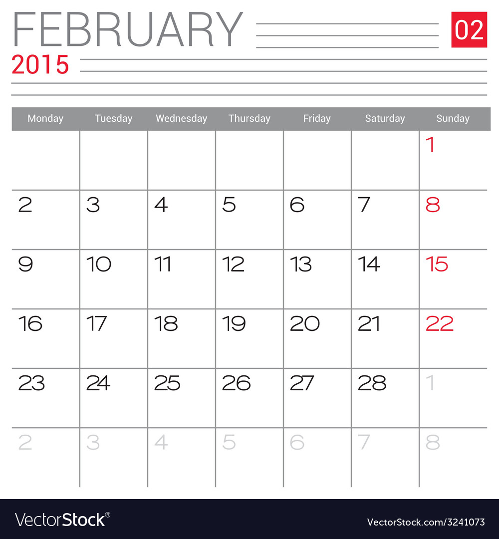 february calendar page