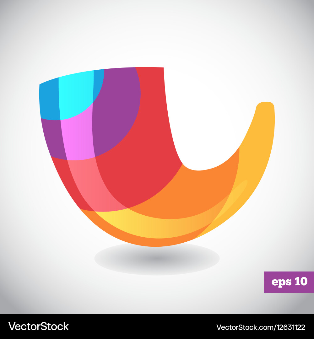 Rainbow logo of shofar Royalty Free Vector Image