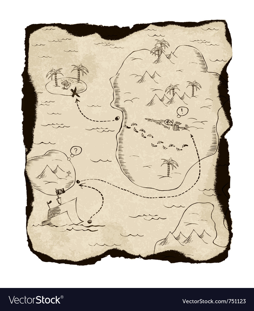 Download Old treasure map Royalty Free Vector Image - VectorStock