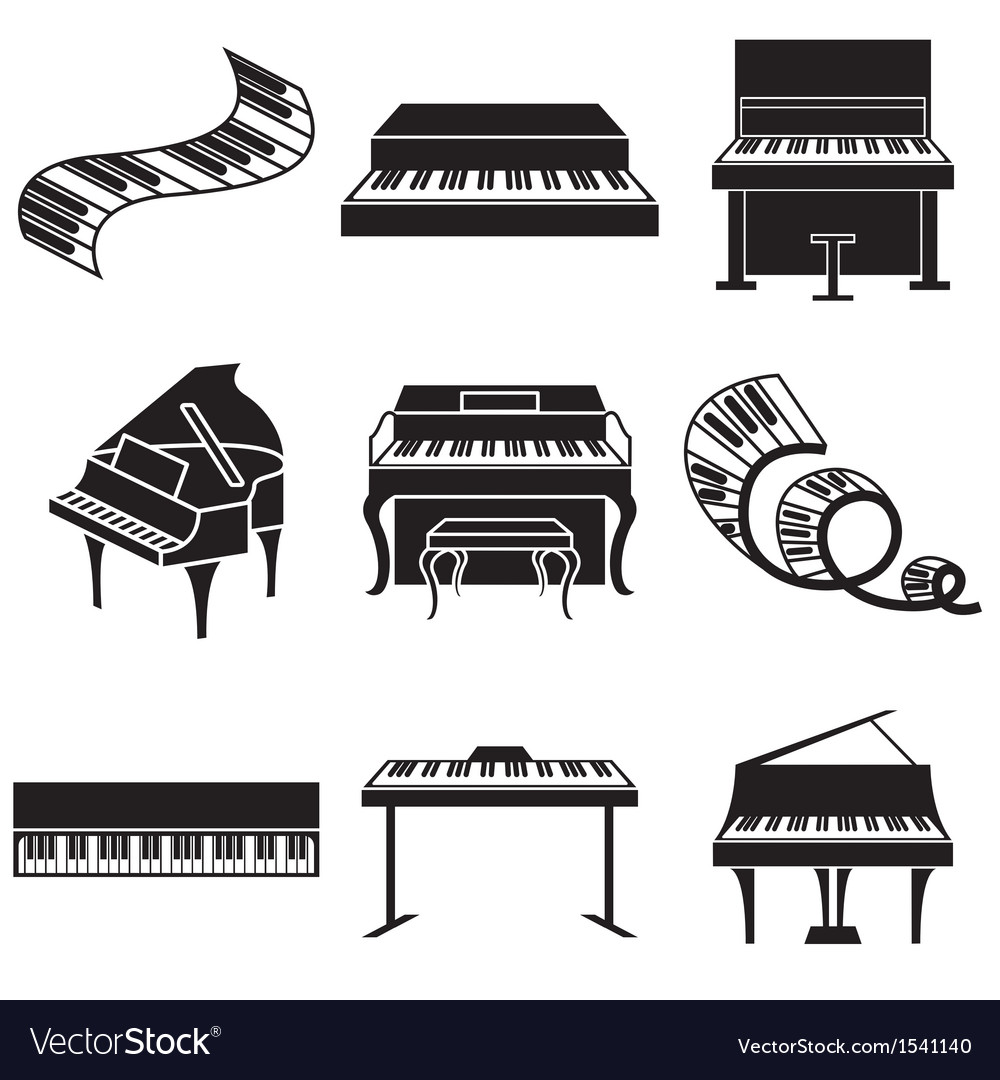 Logo icons piano Royalty Free Vector Image - VectorStock