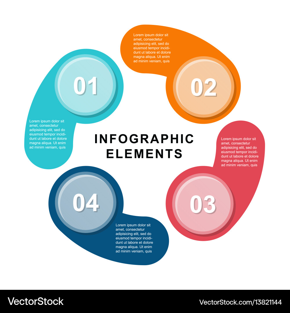 Infographic circle template with 4 steps parts Vector Image