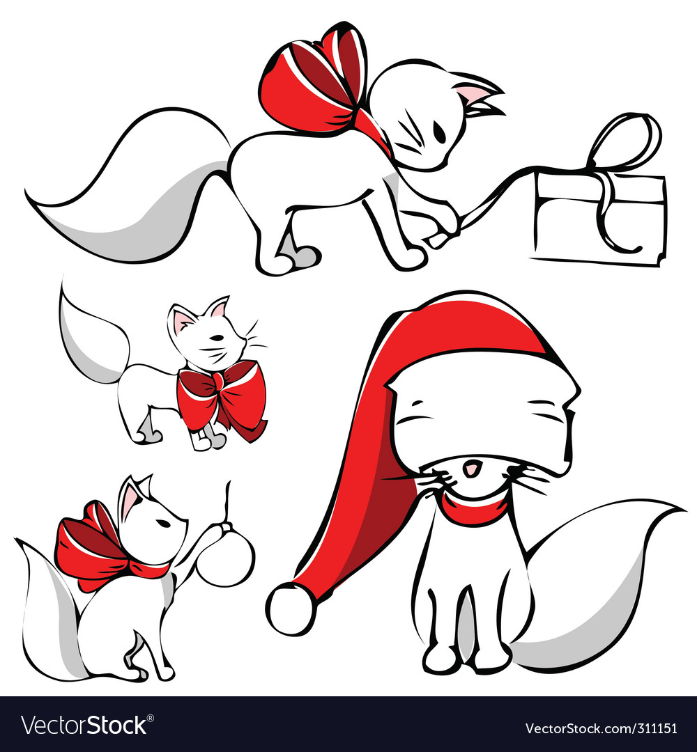 Download Christmas cats Royalty Free Vector Image - VectorStock