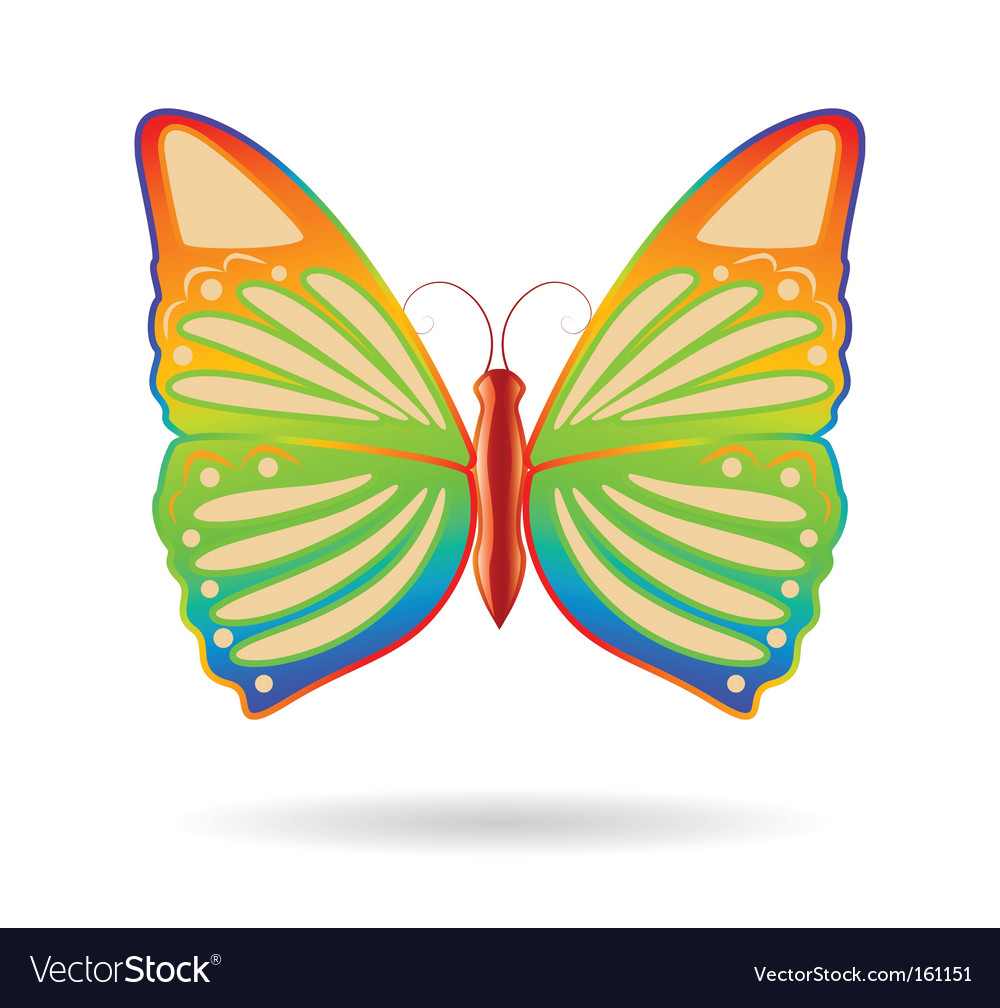 Download Rainbow butterfly Royalty Free Vector Image - VectorStock