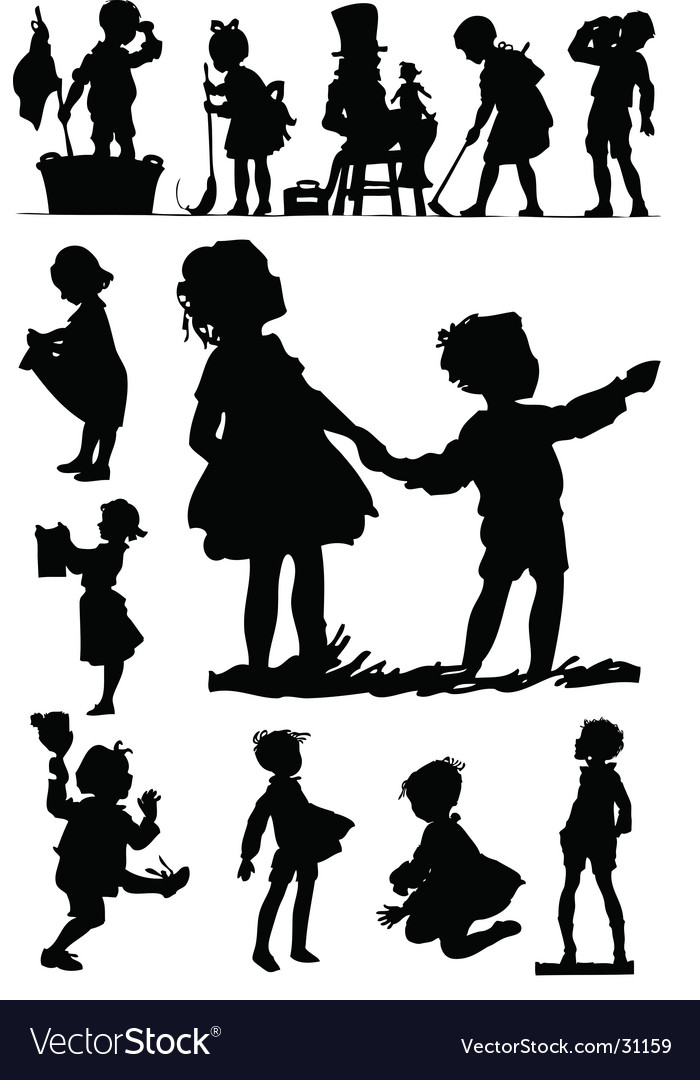 Download Children silhouettes Royalty Free Vector Image - VectorStock