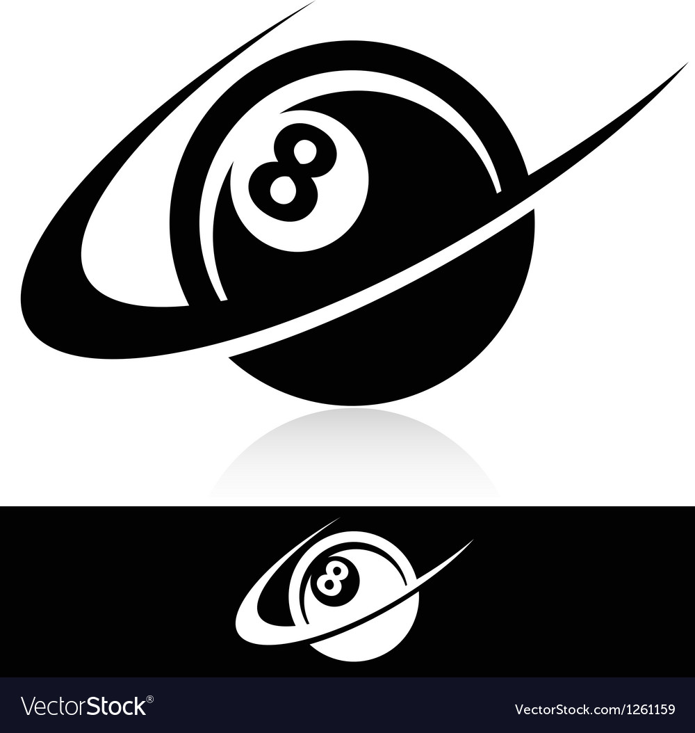 Swoosh Eight Ball Logo Icon Royalty Free Vector Image