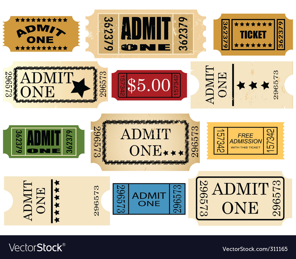 Admit ticket Royalty Free Vector Image - VectorStock