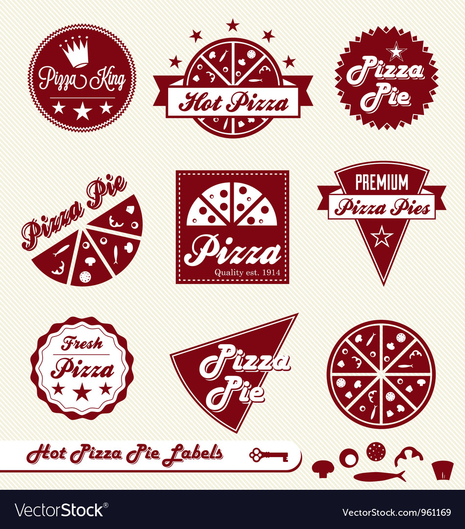 Pizza Labels Royalty Free Vector Image VectorStock
