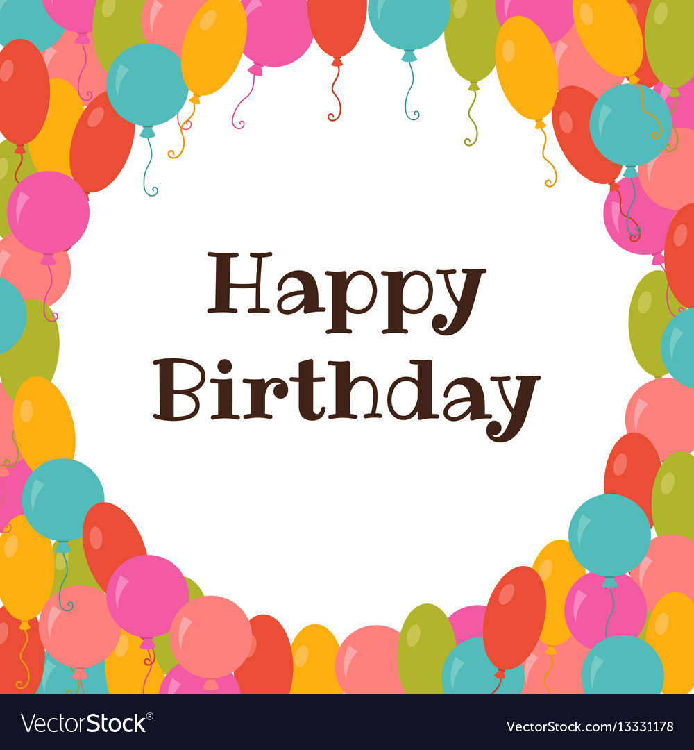 Happy birthday card template with colorful Vector Image Happy birthday card template with colorful Vector Image