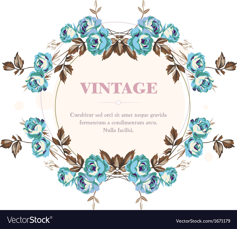 Download Vintage Roses Frame Royalty Free Vector Image - VectorStock